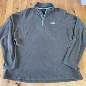 The North Face Sweater Womens Large Gray Mint Zip Pullover Light Sweatshirt